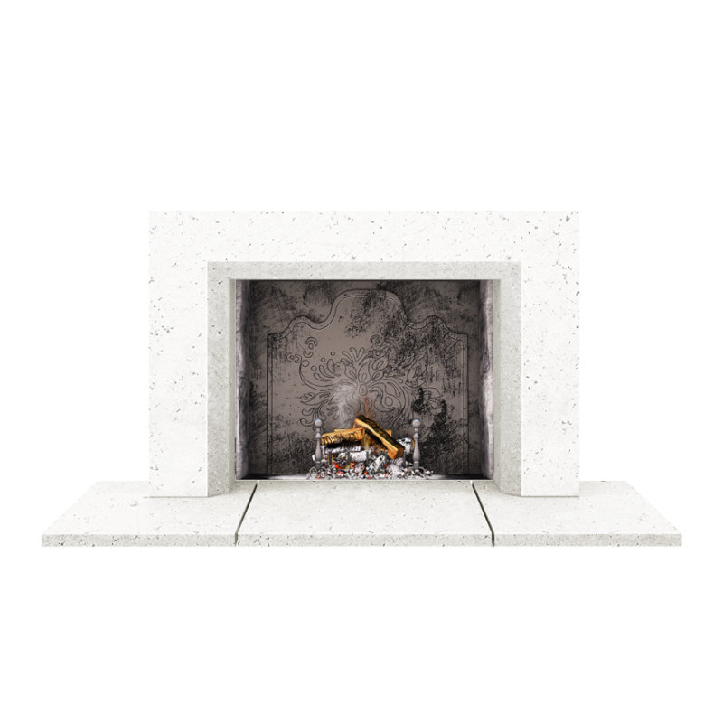 Miami Fireplace Surround, Old World White