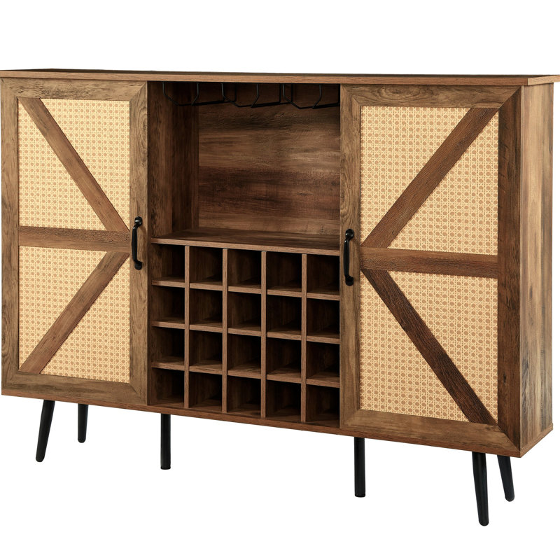 Armoire à vin avec 20 compartiments de rangement et armoires latérales