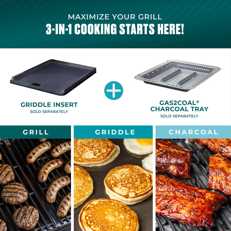 Charbroil Performance Series 4-Burner Gas Grill Cabinet with Side Burner, Dark Gray