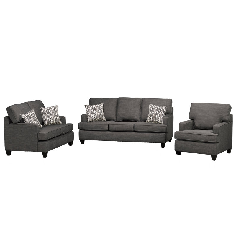 Ensemble de canapé et causeuse en tissu Baxter, gris, Gris