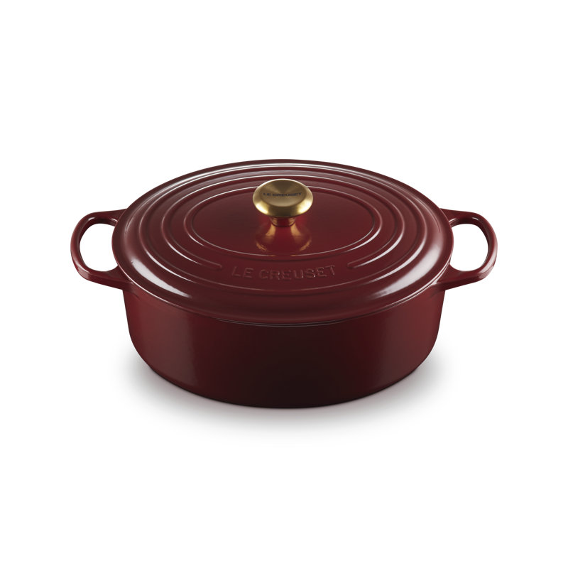 Le Creuset Enameled Cast Iron Oval Dutch Oven with Lid, 6.75 quarts, Peche
