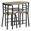 Ensemble de table de salle à manger, ensemble de 3 pièces, petit, L 32 po, cuisine, métal noir, contemporain, moderne-669107218