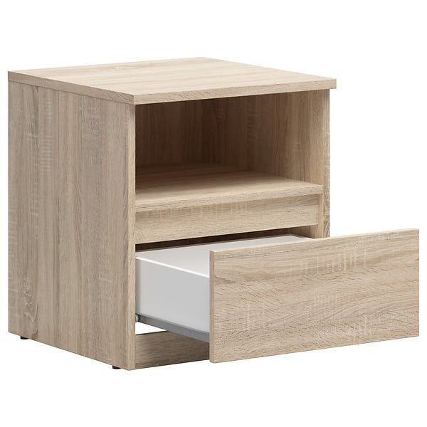 Tashawnna 45cm W Composite Bedside Table, Oak Sonoma
