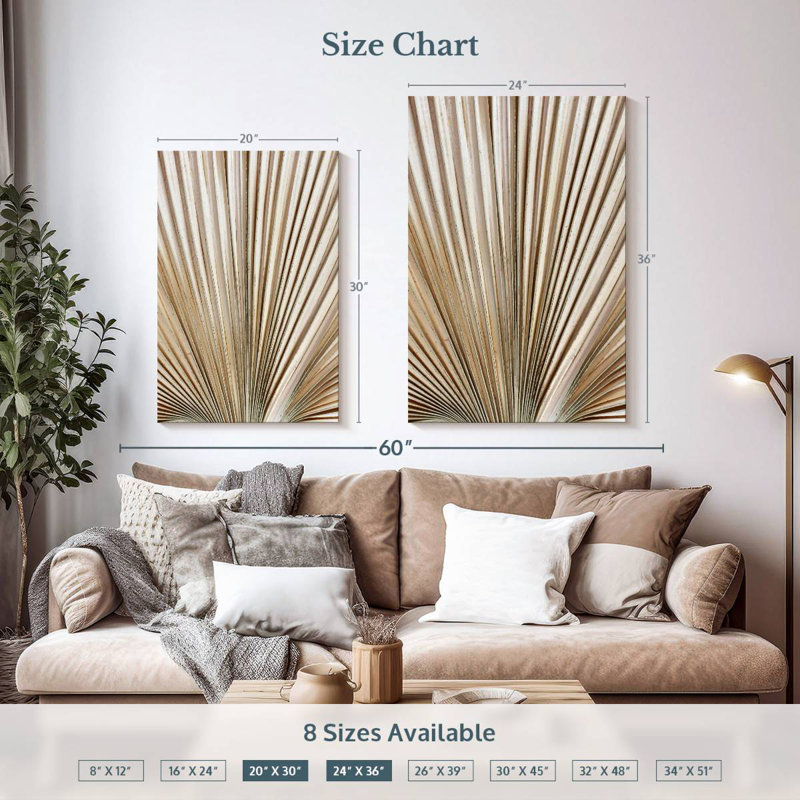 Harnek Dried Palm Leaf, 36" H x 24" W