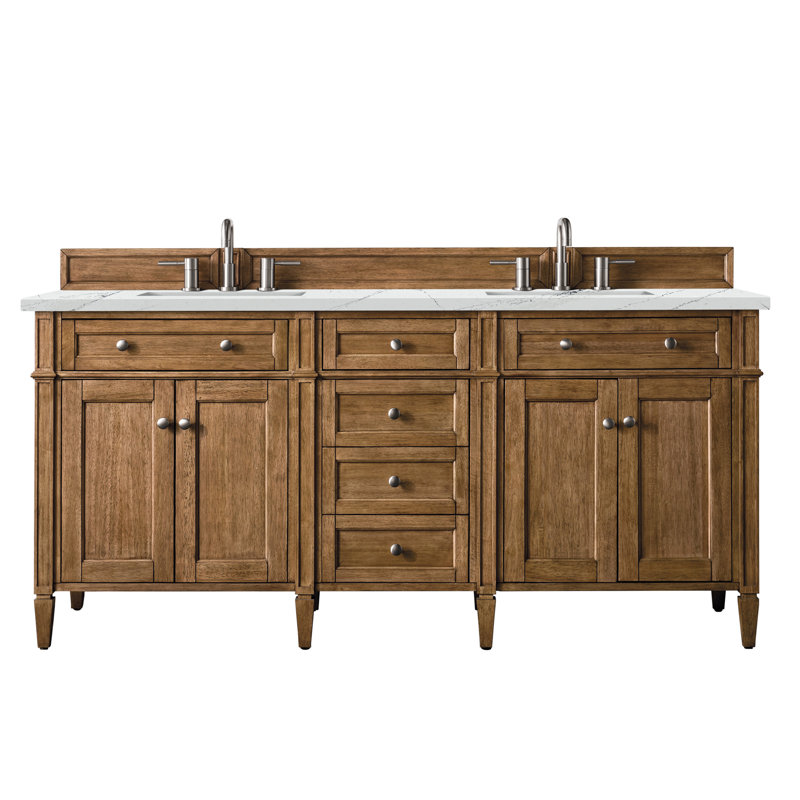 Brittany 72'' W Double Vanity, Saddle Brown, Ethereal Noctis
