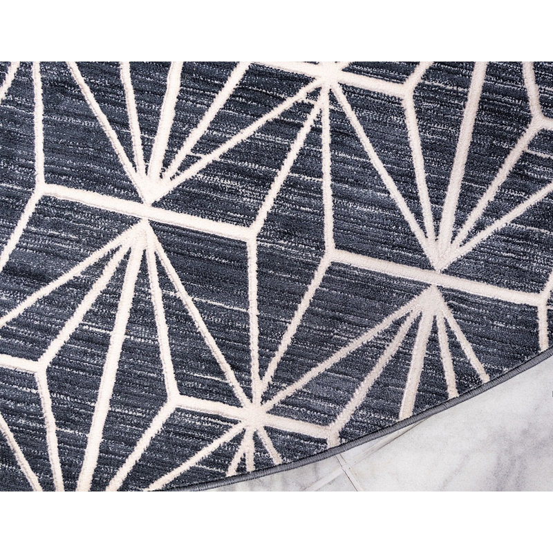 Heights Abstract Indoor Rug, Round 8'