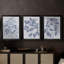 Bleu marine et lin botanique VI - Toile tendue avec châssis sur mesure - 3 pièces-588978269-588978271