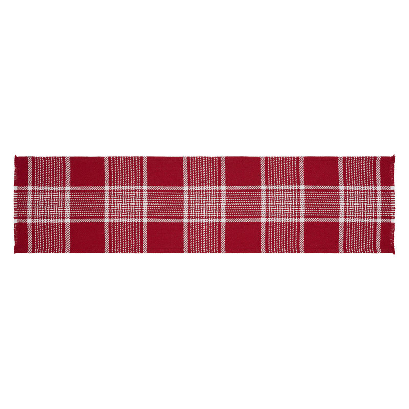 Wilf Rectangle Plaid Cotton Table Runner, 48" x 12"