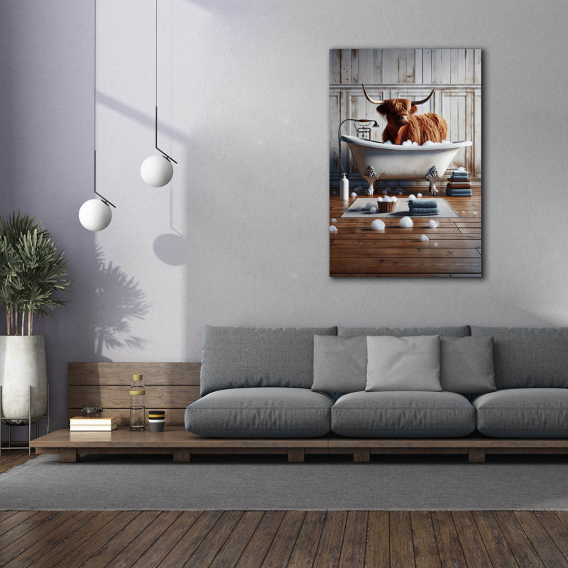 «Moo Bubble Time» par Rich Monet, art mural sur toile, H 60 po x l 40 po x P 1,5 po