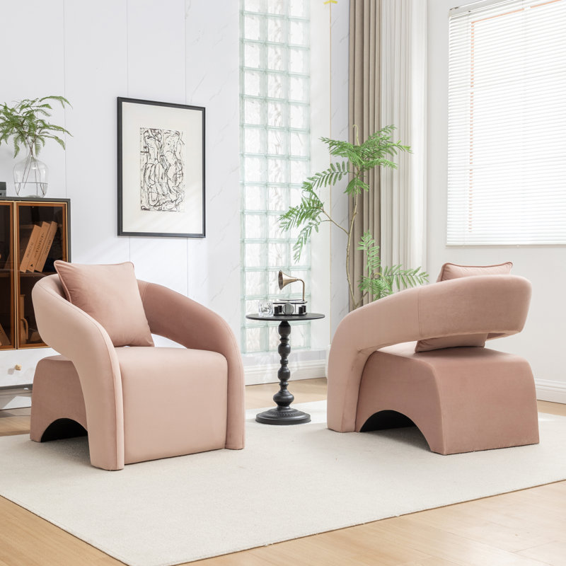 Pinette Upholstered Armchair, Pink