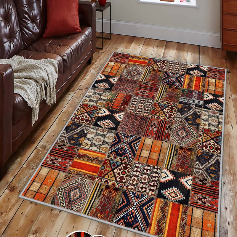 Tapis d'entrée de qualité supérieure (3,3 x 6,6 pi), 100% polyester, d'une hauteur de poils de 0,3 po | Antibactérien, points antidérapants en PVC, 650 g / m² | Conception tissée durable, impression numérique 3D, lavable à la machine, idéale pou
