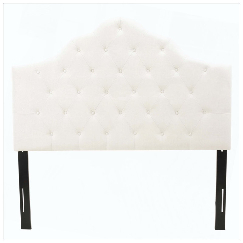 Tufted Upholstered Headboard With Solid Wood Durable Metal Legs Adjustable Height And Modern Button Tufted Fabric For Bedroom