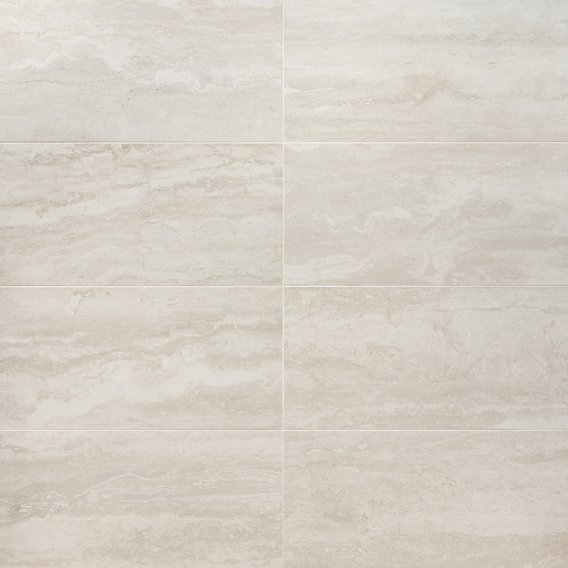 Carreau de porcelaine 12 po x 24 po Core Travertine, Crème