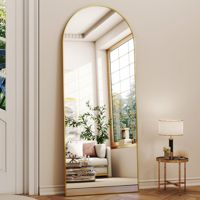 Miroir de plancher 56 po x 21 po, Doré