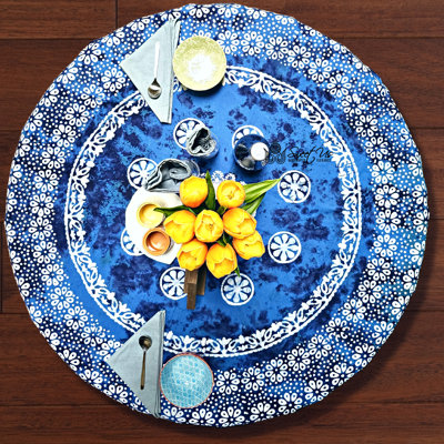 Cotton Batik Floral Round Tablecloth