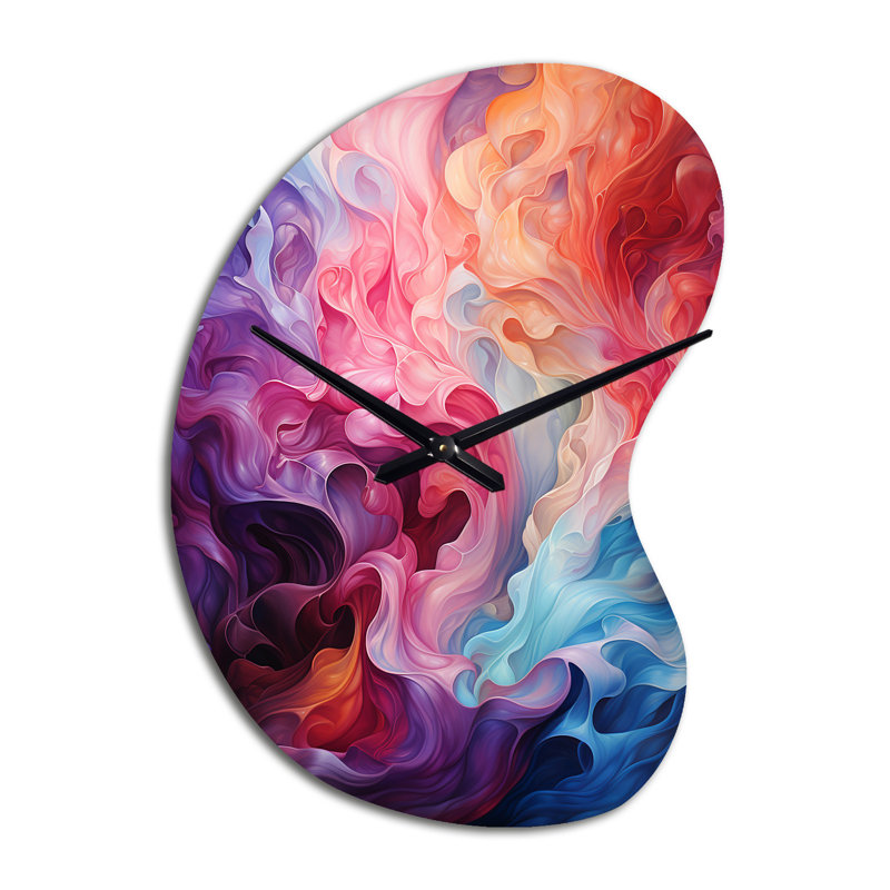 Opt Art Radiant Spectrum II - grande horloge murale multicolore en forme de flèche - forme unique, Petit