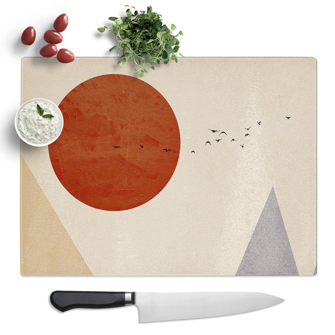 Abstract Modern Landscape  Glass Chopping Board