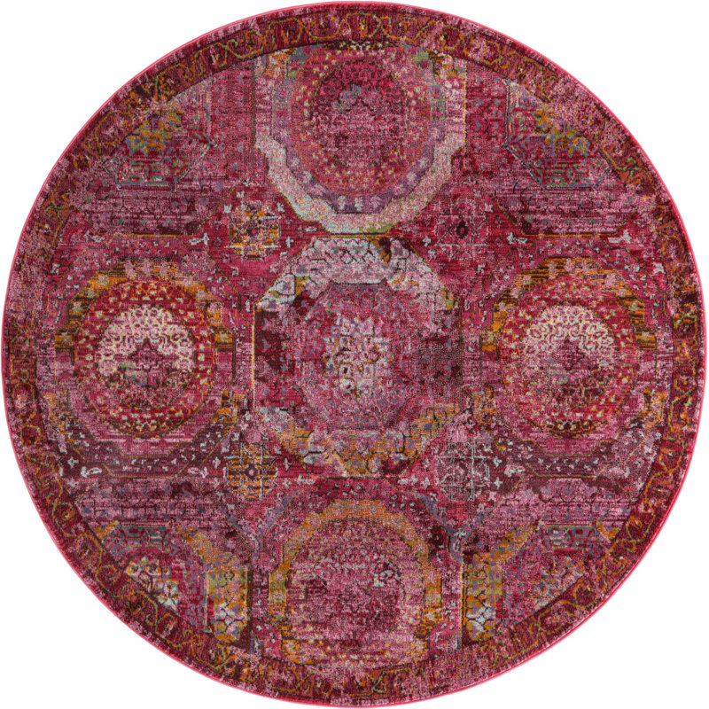 Mekeba Oriental Indoor Rug, Round 6'1"