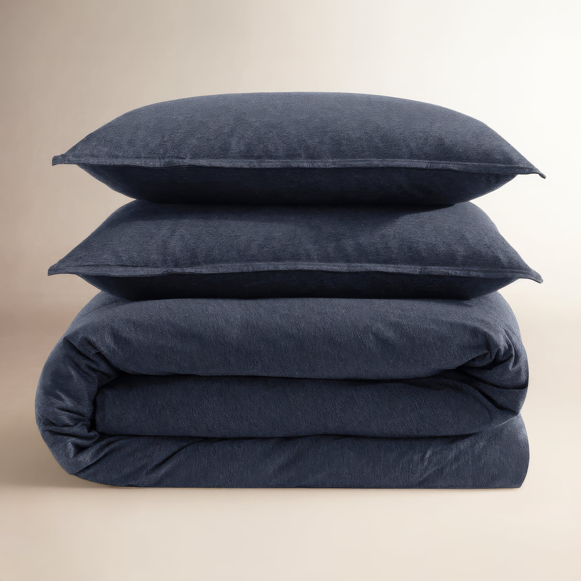Calvin Klein Modern Cotton Melange Duvet Cover Set, King Duvet Cover +  2 King Shams, Dark Gray