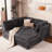  Cloudelle 98.1" Modular Sectional, L Shaped Minimalist Couches With Ottoman Chaise, 4 Seats Modern Deep Seat Cloud Plush Corduroy Sofa Set For Living Room-105703292