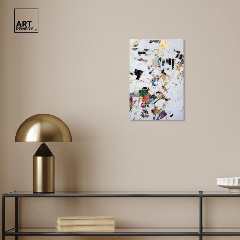 Off The Record Abstract Collage Style Canvas Wall Art, 10" x 15"