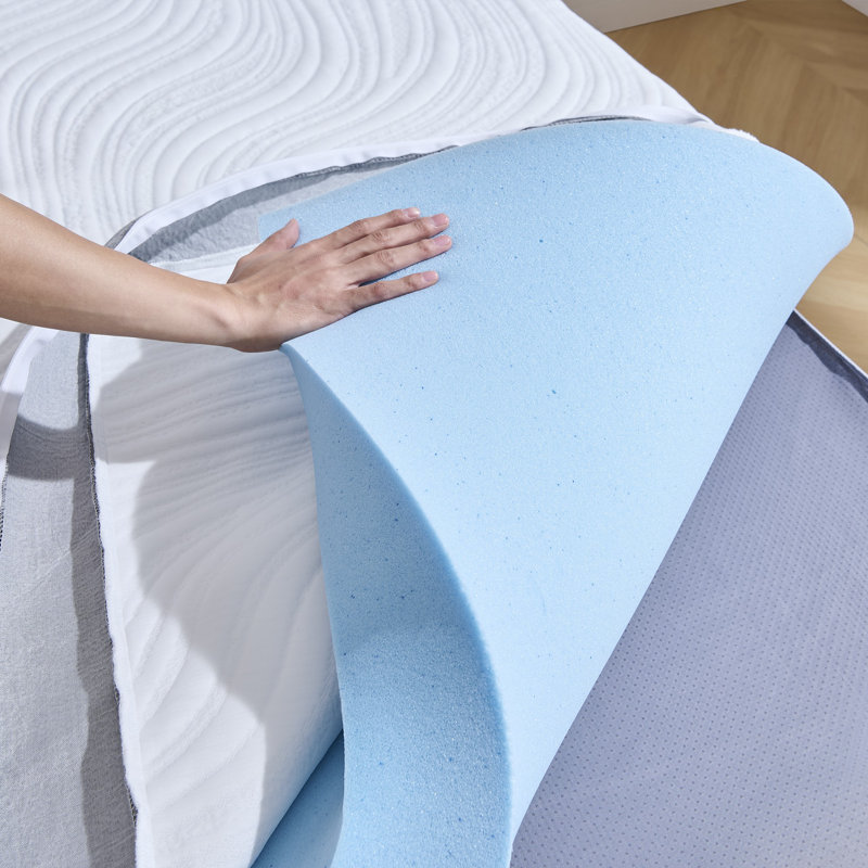 Surmatelas en mousse à mémoire de forme moyenne infusé de gel pour un sommeil confortable, Lit simple, 2"