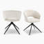Biljana Luxury Fabric Upholstered Swivel Dining And Office Chair With Metal Legs-1110383275