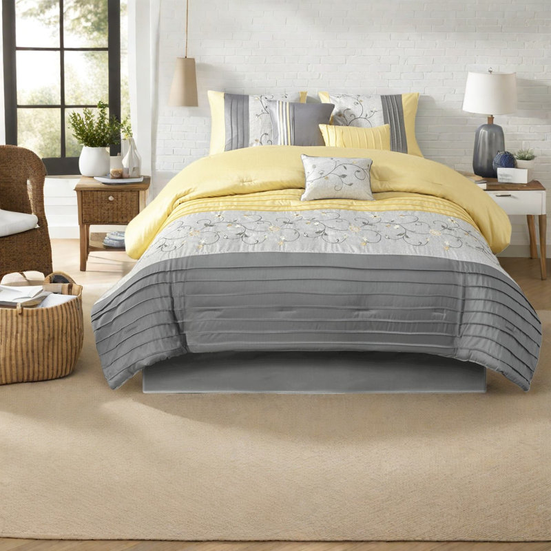 Embroidered Bedding Sets King Polyester Modern Comfort For Home