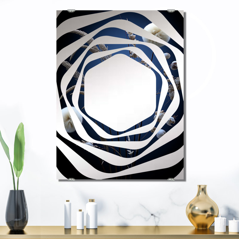 Shamauri - Miroir mural décoratif à fleurs MIR131682, 32 po x 24 po