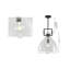 Luminaire suspendu en forme de cloche 1 lumière avec abat-jour en verre transparent 1 lumière-390428191