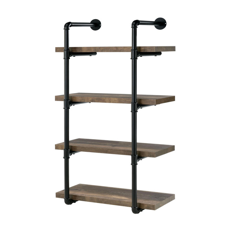 Jaishaun 4 Piece Tiered Shelf, Brown/Black