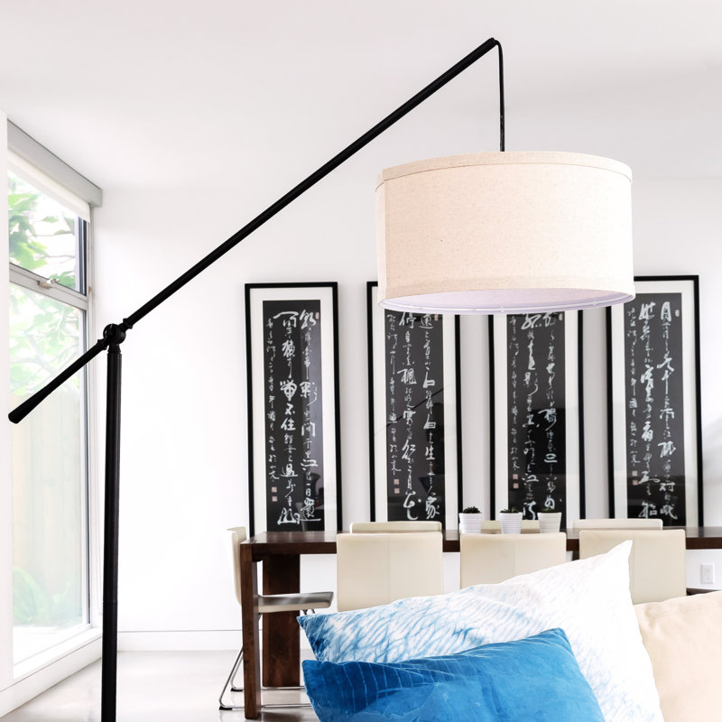 Hudson Kids' Adjustable Black Arc LED Floor Lamp, 70" Height