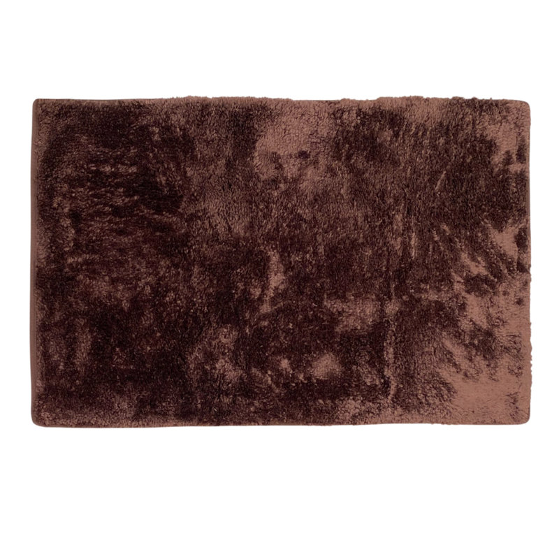 Hiltonia Polypropylene Non-Slip Bath Rug, 32" L x 20" W, Chocolate
