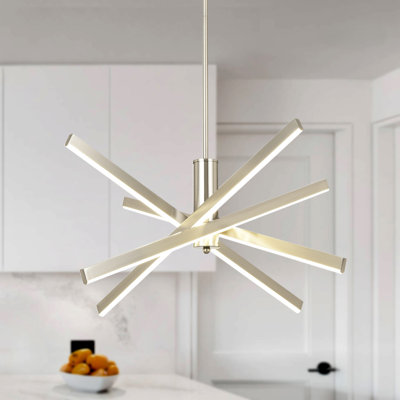 4-light Dimmable Led Modern Liner Chandelier