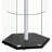Black And Glass 4-shelf Cabinet With Hexagonal Design For Storing Books In Main Living Spaces Curio Four Shelves Structure Display Zones