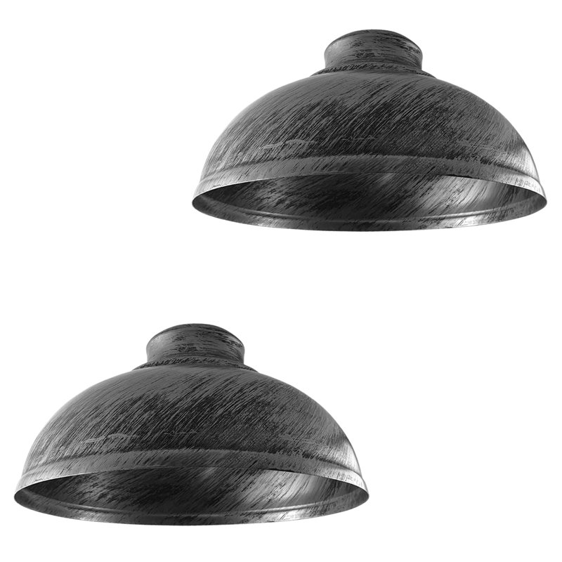 Trabelsi 17cm H Metal Dome Lamp Shade, Brushed Silver