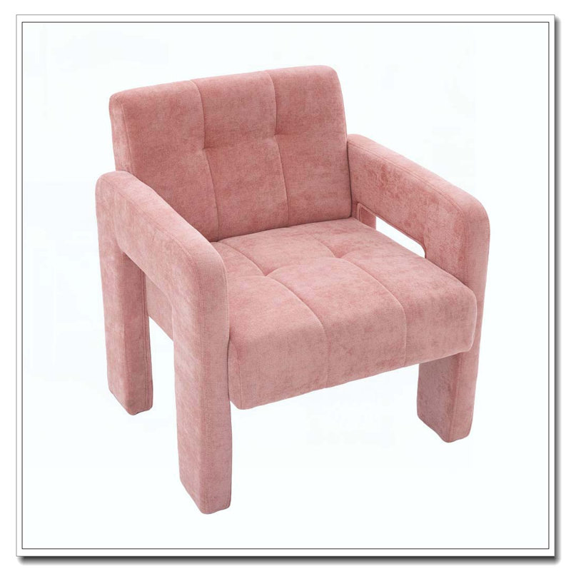 Fauteuil rembourré, Rose
