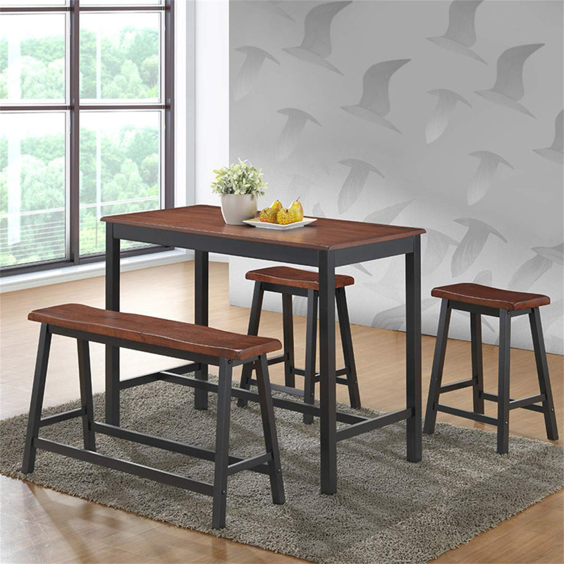 Damali 4 - Person Dining Set, Brown, Brown, Brown