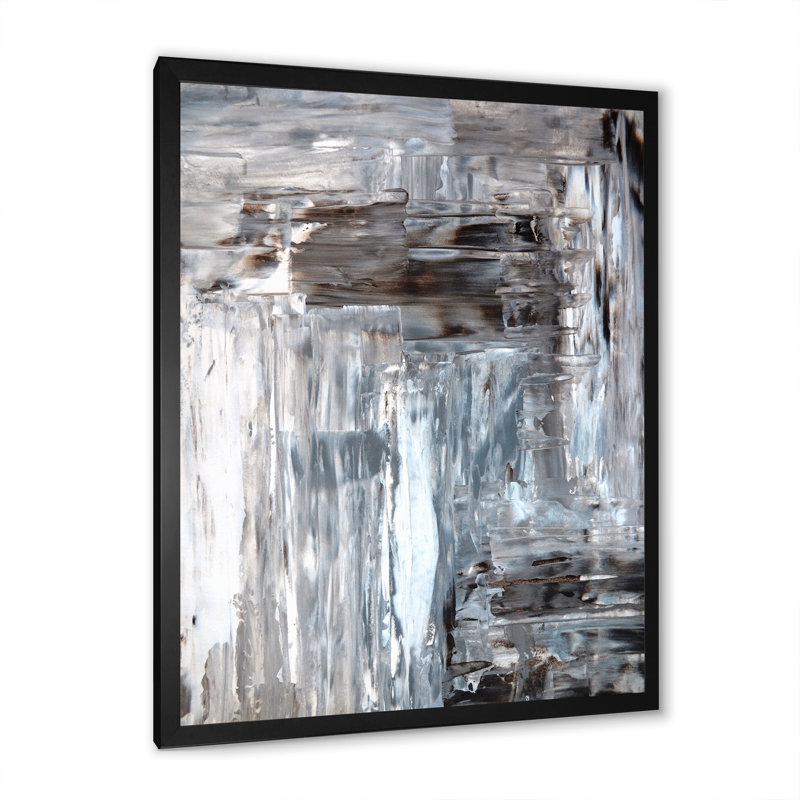 Art moderne gris et bleu II 2FDP47797, H 36 po x l 24 po x P 1 po, Toile encadrée noire