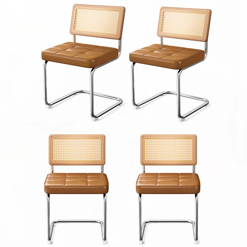 Chaises de salle à manger en rotin, Brun