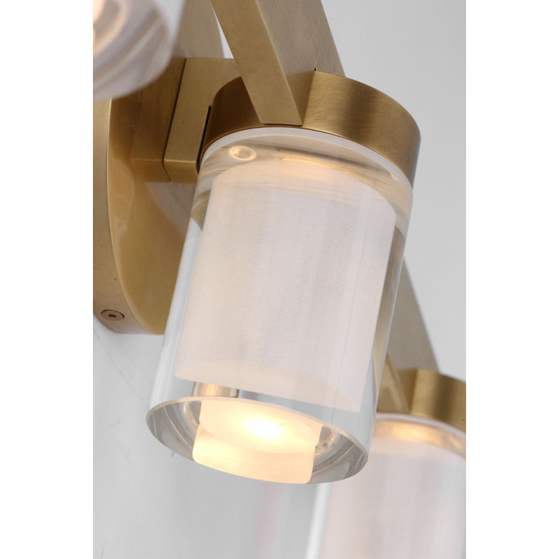 Esfera 5 - Light LED Bath Sconce, Natural Brass