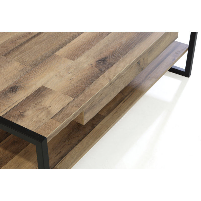 Downer Sled Coffee Table with Storage, Dark brown
