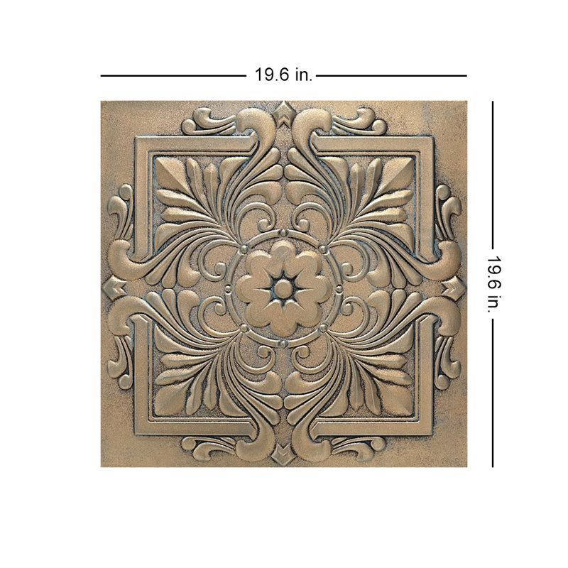 Carreau de plafond en polystyrène 1,6 pi x 1,6 pi Victorian, Cuivre vieilli