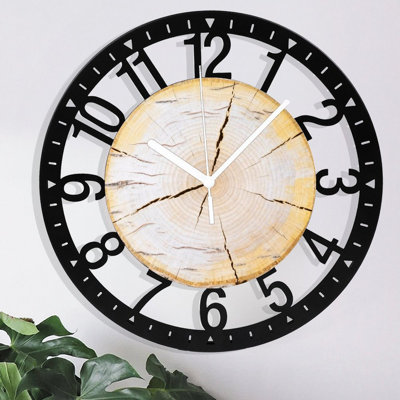 Horloge murale ronde en fer 10 po avec mouvement à quartz silencieux, chiffres arabes, impression UV
