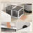 32 Gal Stackable Storage Bins With Lids, 3 Packs Collapsible Closet Organizers And Storage, Plastic Drawer Storage Container On Wheels With 5-Sided Access, Doors For Blankets-1031954816