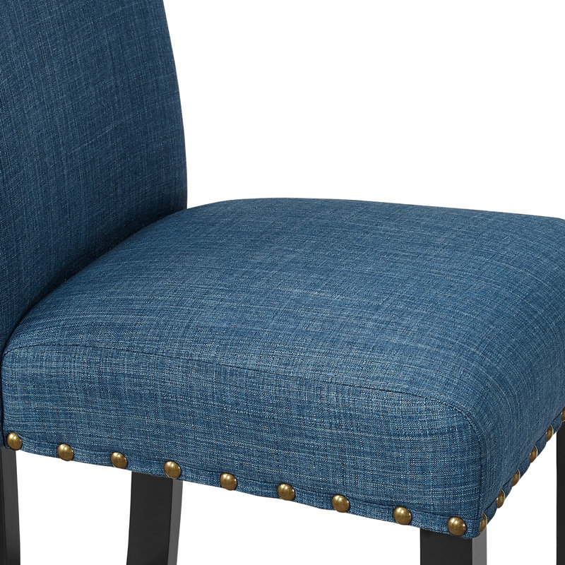 Chaise d'appoint rembourrée en tissu Rizwana, Bleu