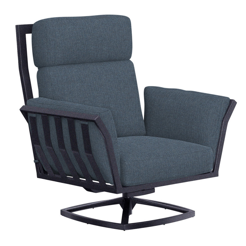 Aris Outdoor Rocker Chair, Graphite, Alcazar Redwood