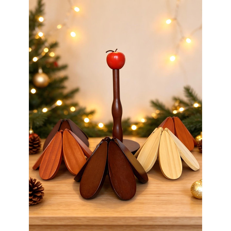Paquet de 5 sous-pieds en bois avec support et coussinets pliables pour décoration de comptoir de cuisine