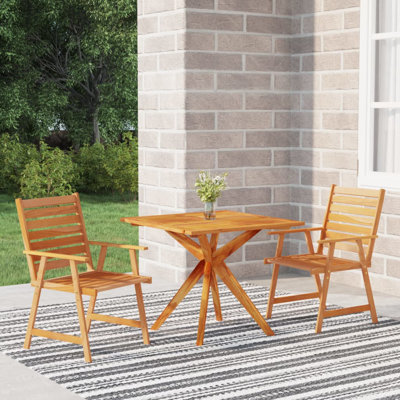 Arelus Square 2 - Person 33.5" Long Bistro Set