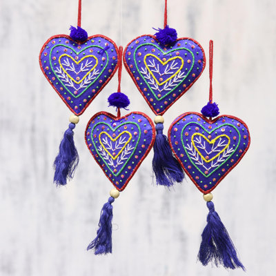 3.9'' Handmade Fabric Holiday Shaped Ornament